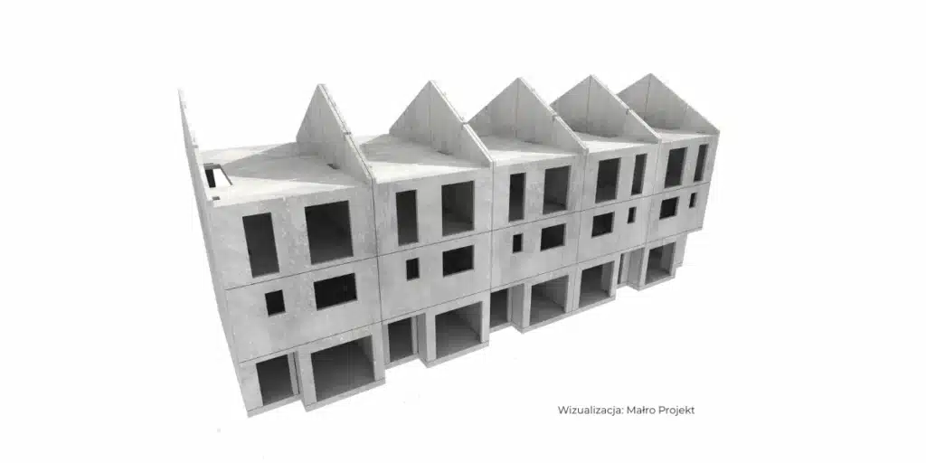 Osiedle szeregowe w Rumii – projekt konstrukcji i prefabrykacja 28 budynków mieszkalnych