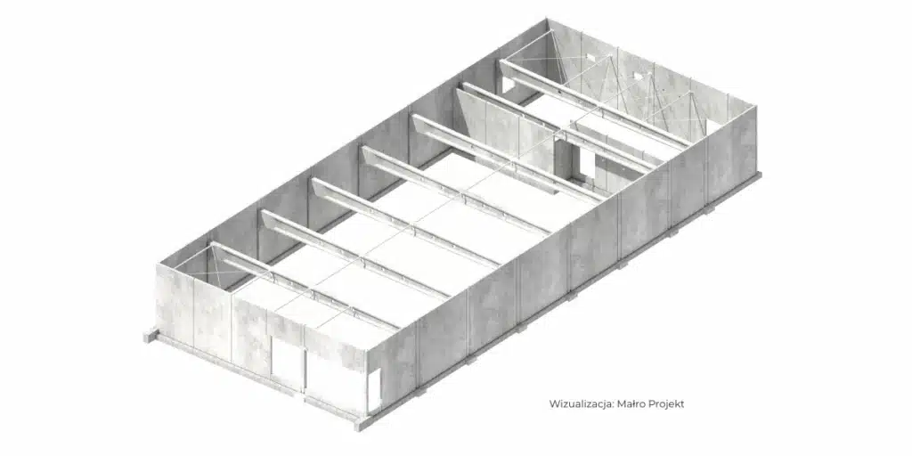 Projekt warsztatowy prefabrykatów dla budynku usługowego na Słowacji